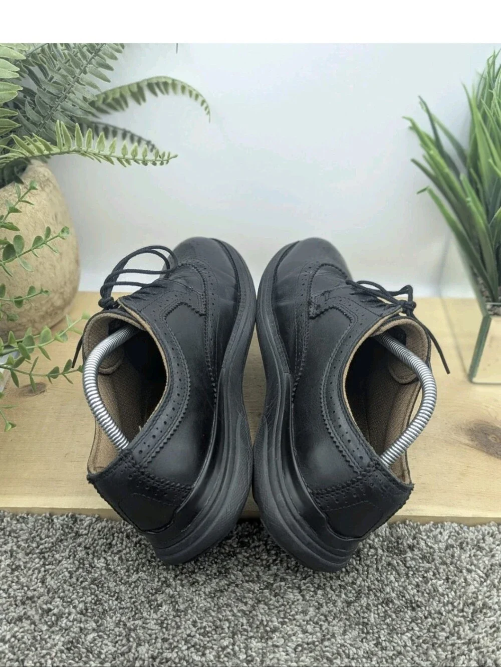 Kuru Warhol Black Leather Wingtip Mens Size 10 Casual Dress Comfort Shoes